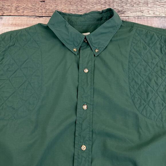LL Bean Shirt Men's XL Reg Green Shooting Hunting Range Padded Quilted READ - Picture 3 of 10